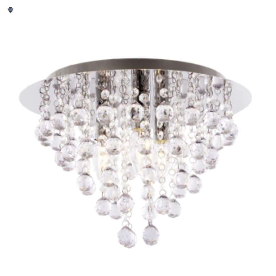 Polished Chrome with Clear Acrylic Crystals