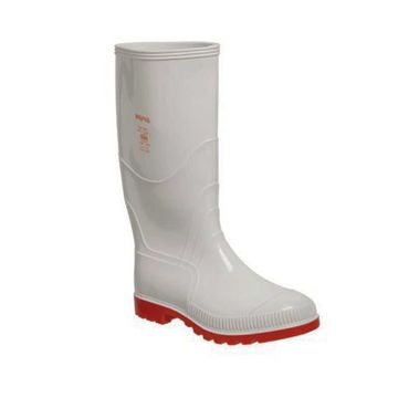 WAYNE DURALIGHT Gumboot Knee Length White/Red N/STC F1030