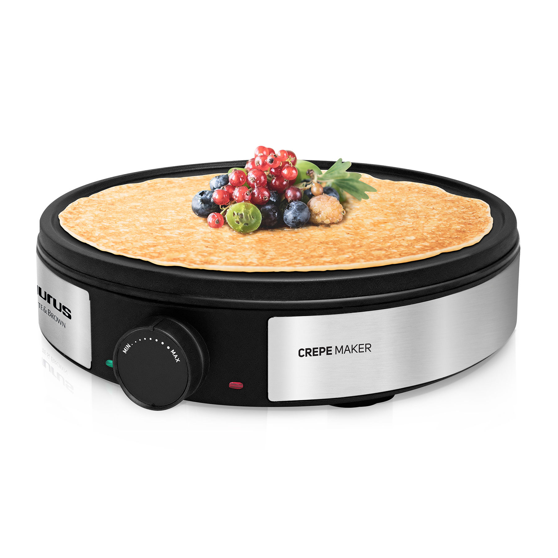 Taurus Crepe Maker Variable Temperature Control Non-Stick Black 30cm