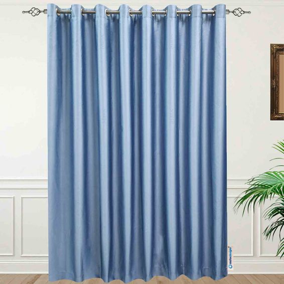 Matoc Designs Curtain - Blockout Shimmer Light Blue - Eyelet - 400cm W ...