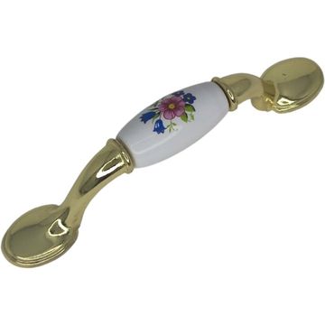 classic handle with porcelain insert and flower print