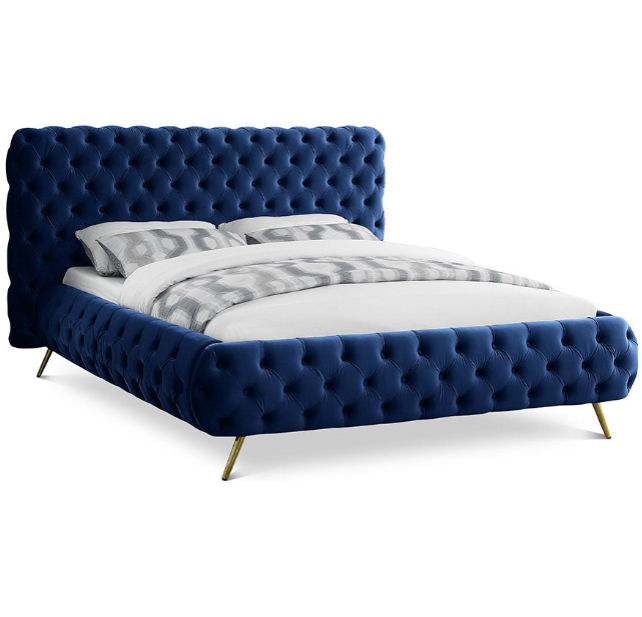 Dawn Sleigh Bed Double -Blue
