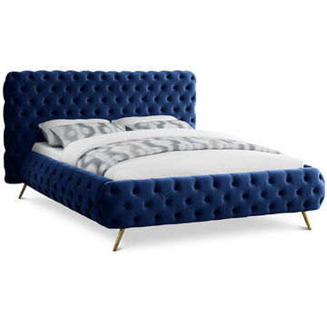 Dawn Sleigh Bed Double -Blue