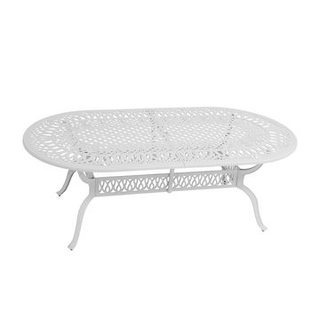Elizabeth Aluminium Patio Table / Garden Table / Outdoor Dining Table -  214cm x 110cm Oval  - WHITE