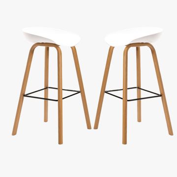 Altitude Bar Stool Set of 2 – Stylish and Modern Bar Stools in Classic Black or White
