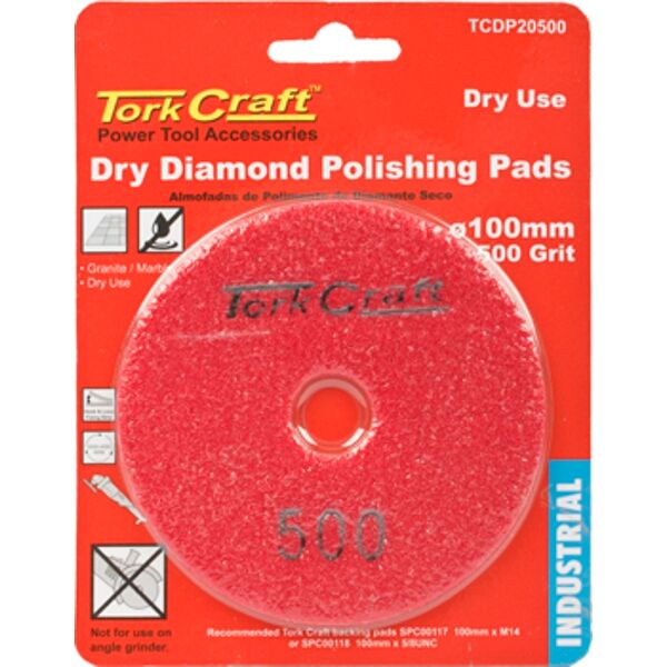 100Mm Diamond Polishing Pad 500 Grit Dry Use