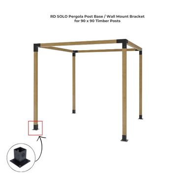 RD SOLO Pergola Post Base / Wall Mount Bracket for 90×90 Timber Posts