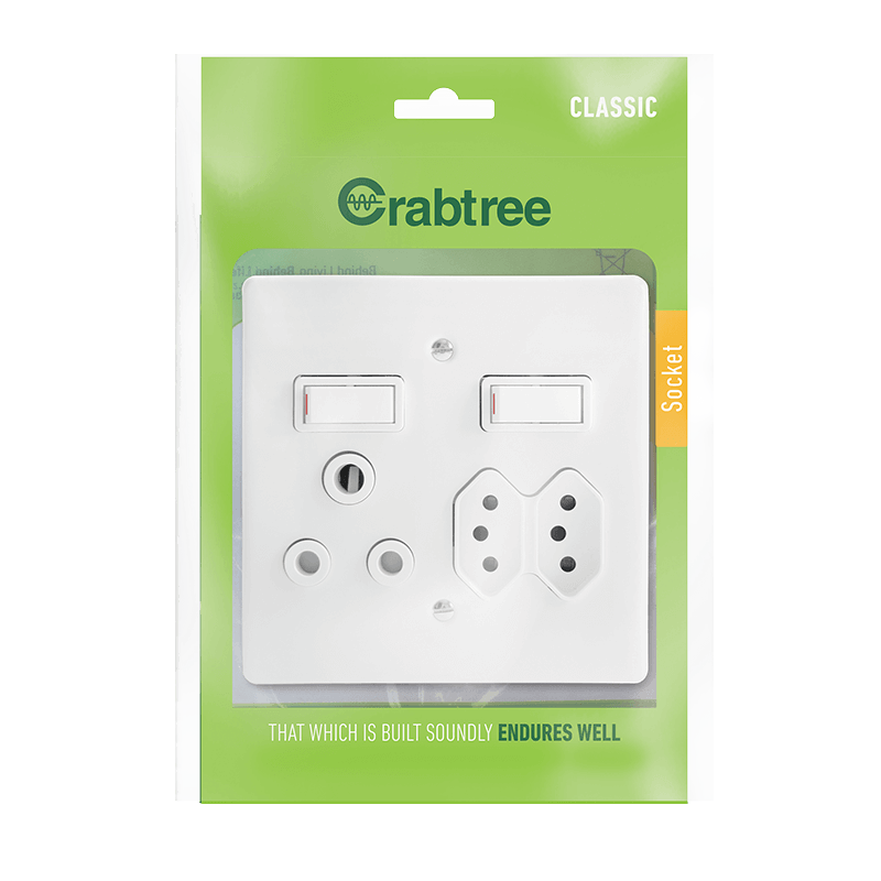 4X4 Crabtree Combo Socket Complete