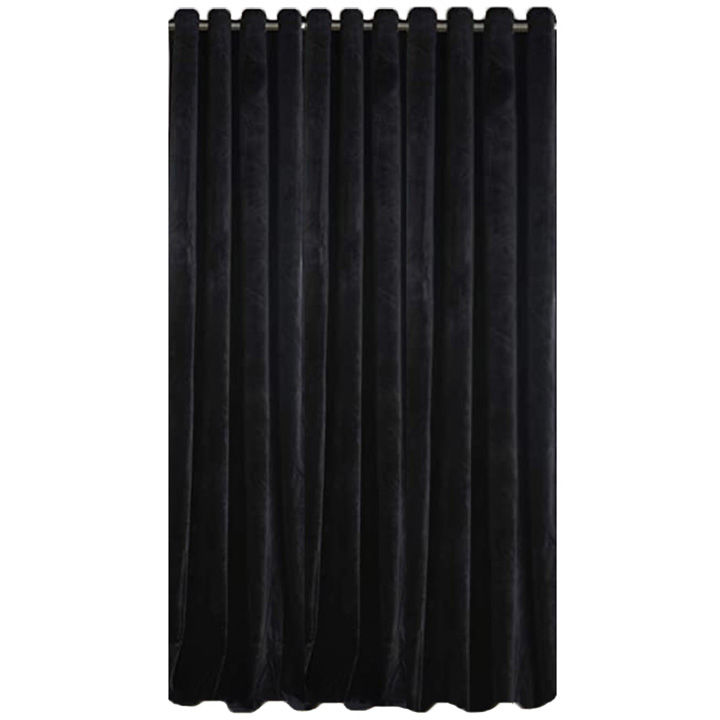 Matoc Readymade Curtain -Velvet -Black -Eyelet -Lined -285cm W x 233cm H