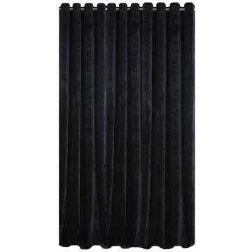 Matoc Readymade Curtain -Velvet -Black -Eyelet -Lined -230cm W x 221cm H