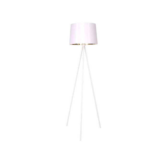 LAMP FLOOR-METAL TRIPOD-WHITE & GOLD SHADE 155cm H