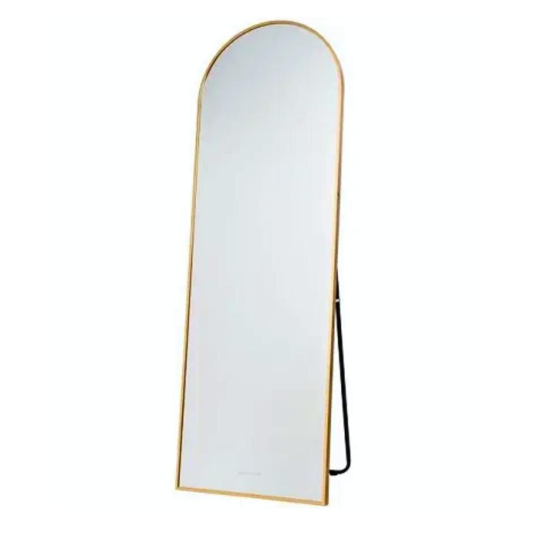 Muett 147cm x 37cm Gold Round Standing Mirror