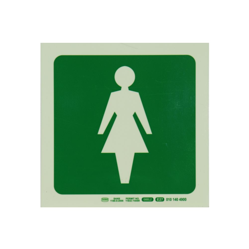 Photoluminescent 190MM Safety Sign - E27-Female Symbol
