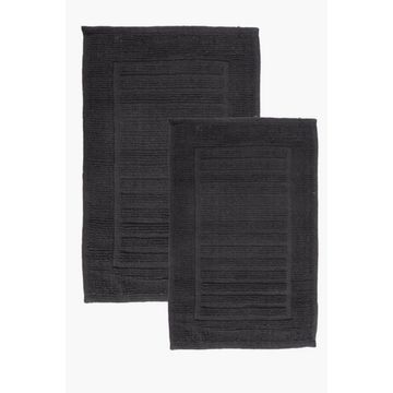 2 PIECE COTTON PANEL BATH MAT SET Soft, Absorbent & Stylish Bathroom Mats