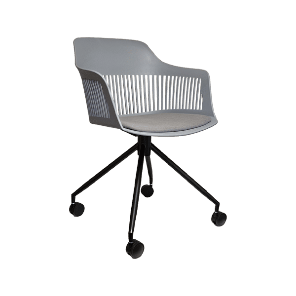 Chair Crazy Lyric Blk41 Office Chair - Grey Fabric Seat