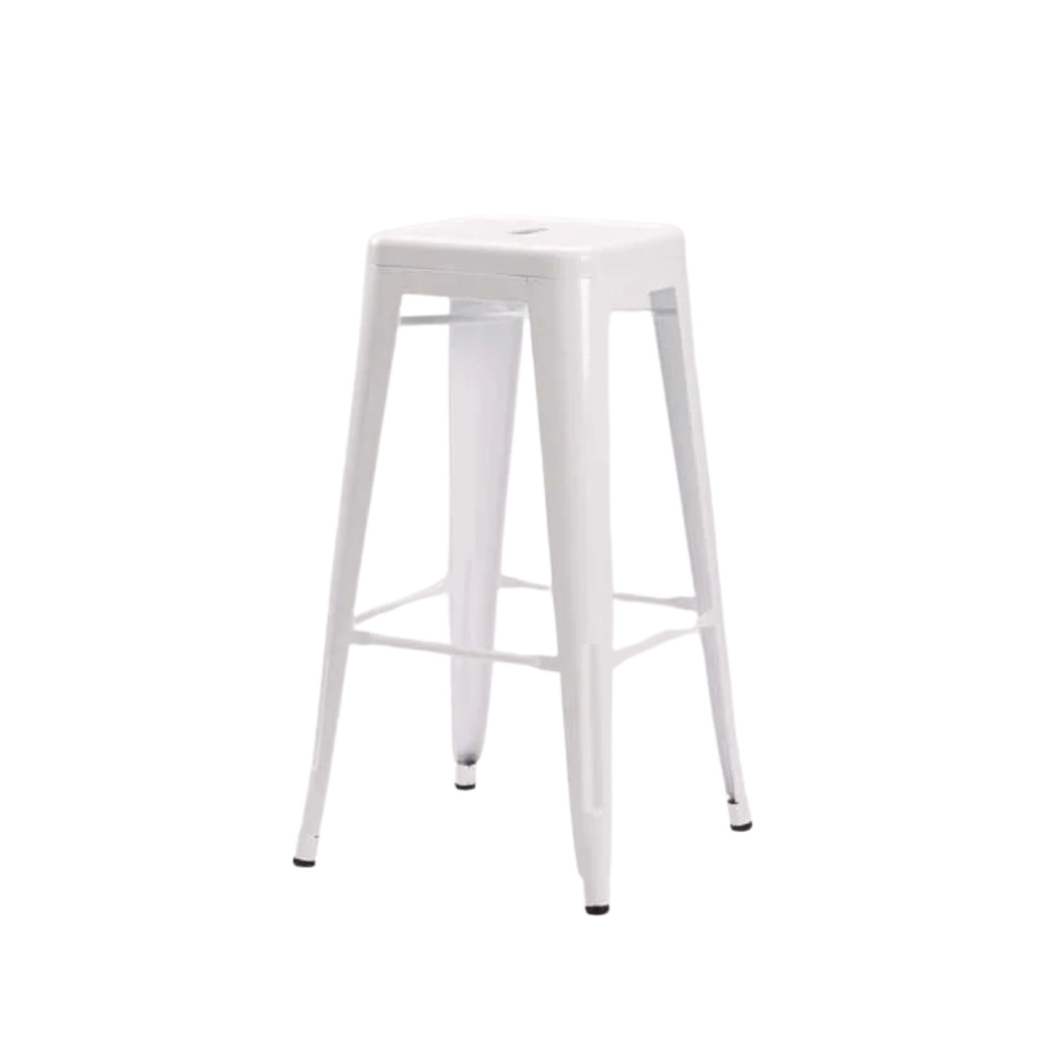 Industrial Metal Barstool - White