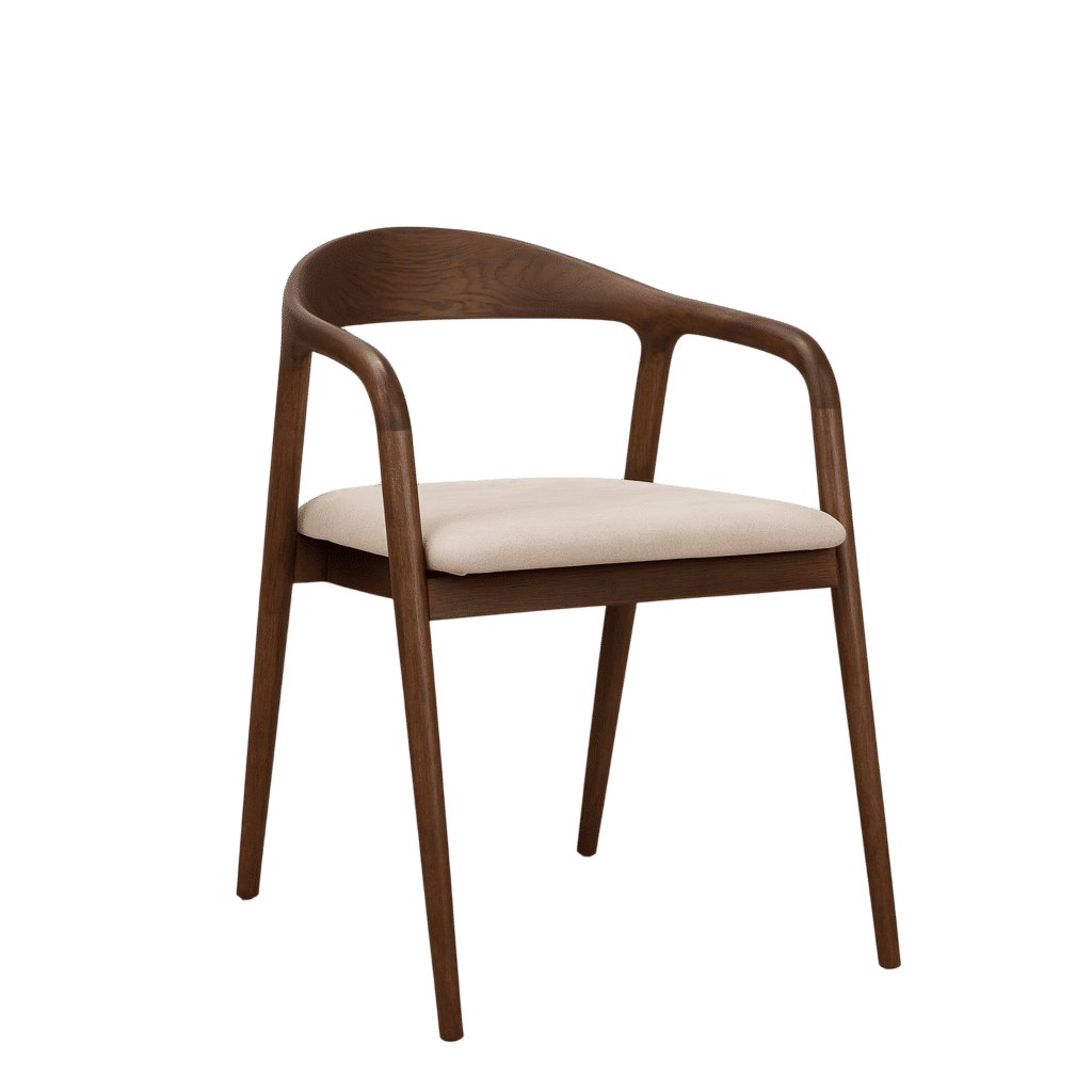 Alden Fabric Dining Chair - Walnut