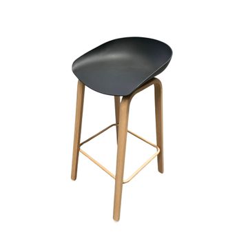 GOF Furniture - Kuhn Wooden Kitchen Bar Stool, Black