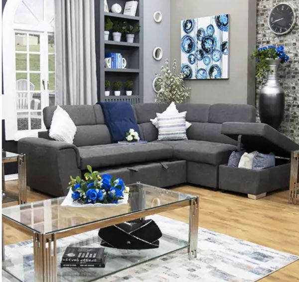 Ozzy corner sleeper sofa grey LEROY MERLIN South Africa