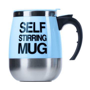 Novelty 450ml Automatic Electric Stirring Coffee Mug Sky Blue