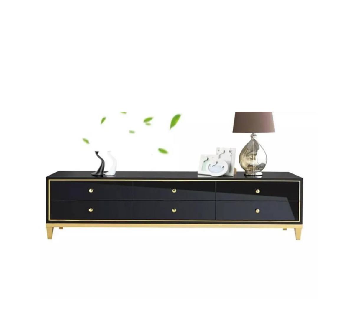 Asher Elegant Rectangle Tv Stand (black)