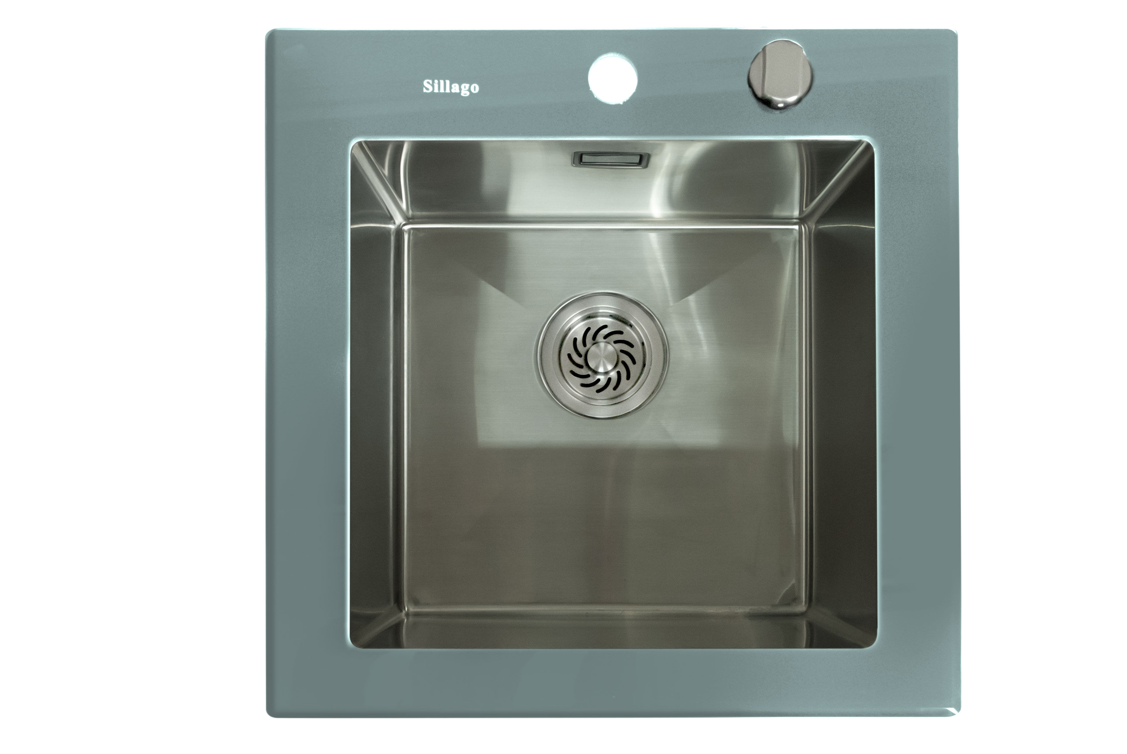 Quinn Small Bowl Glass Kitchen Sink Grey - Silver