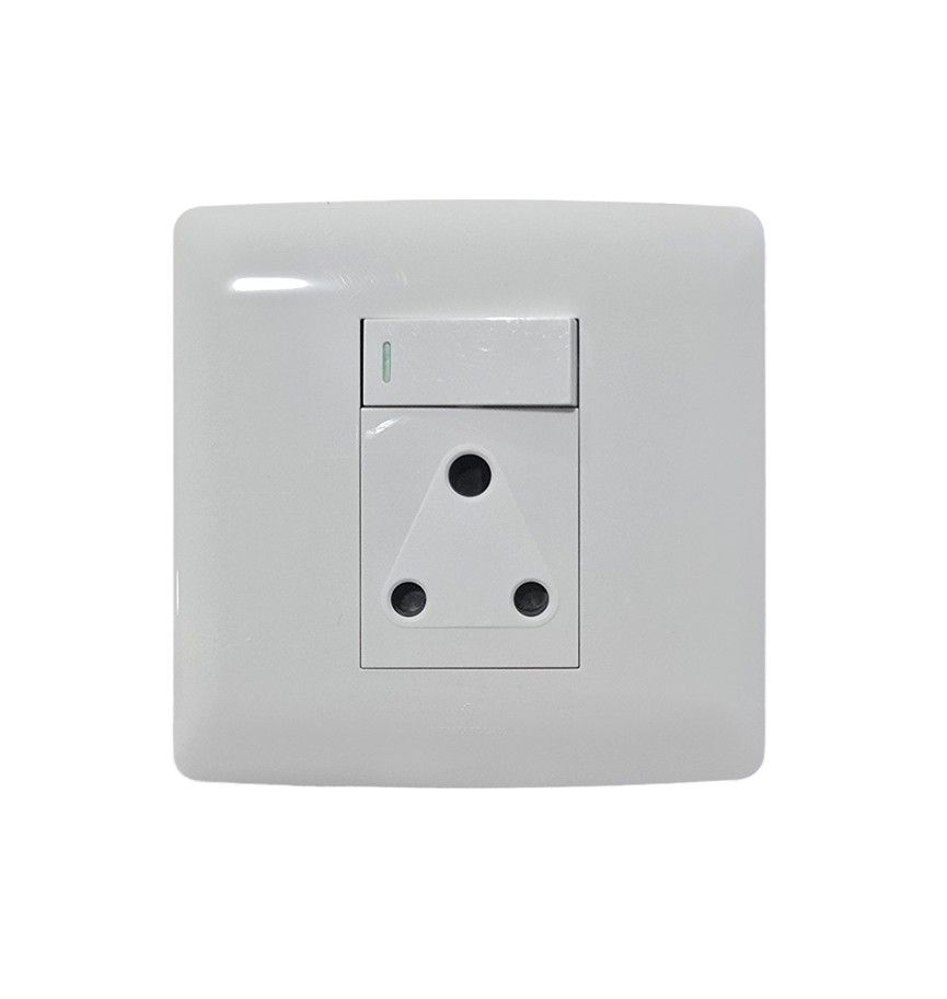 HT Single Wall Plug Socket 16A 250V 4x4 - White