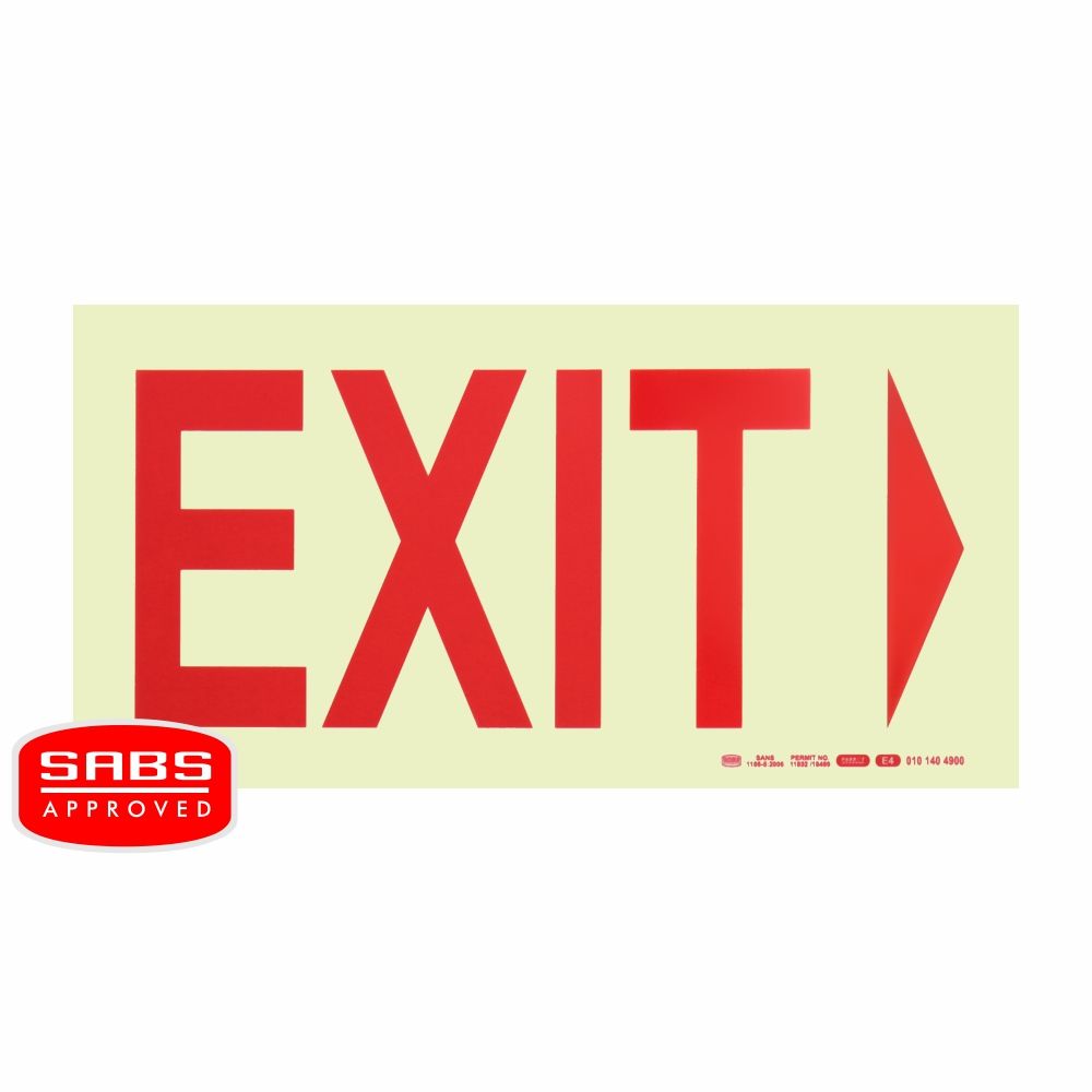 Photoluminescent 190MM Safety Sign - E4 Arrow Left Exit
