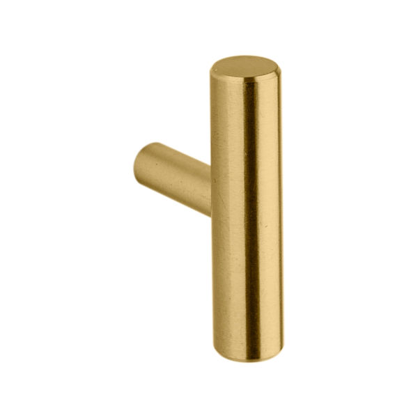 Cupboard T Knob - Modern - Satin Brass