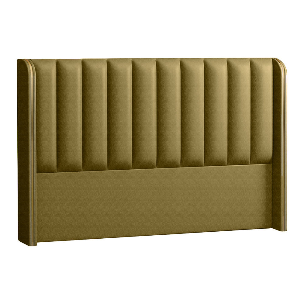 Coralie Upholstered Vinyl Wingback Headboard Caramel Double