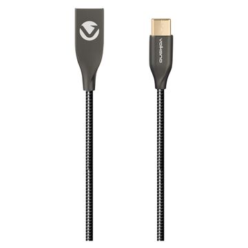 Volkano Iron Series Round Metallic Spring Type-C Cable 1.2m - Black