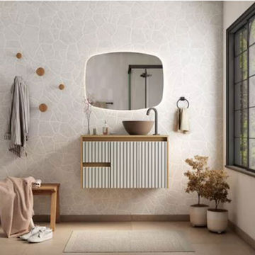 Sakura Glass Top Vanity Basin With Cuia Basin-Off White/Brown