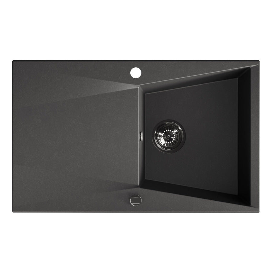Laveo Grenada 780 Granite Composite Kitchen Sink 1 Bowl with Drainer - Black