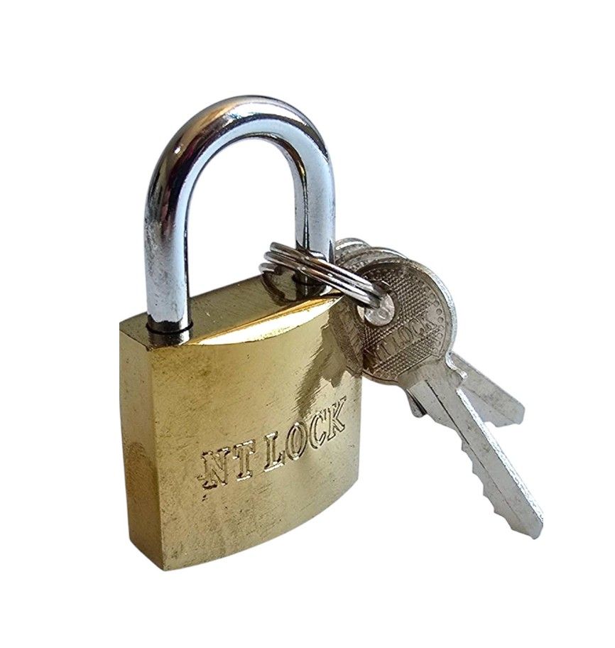 NT TOOLS - Brass Padlock 32mm - 3 Keys (Boxed)
