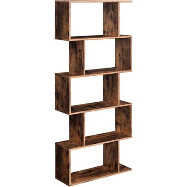 5-Tier Display Shelf - Freestanding Bookcase & Room Divider Storage
