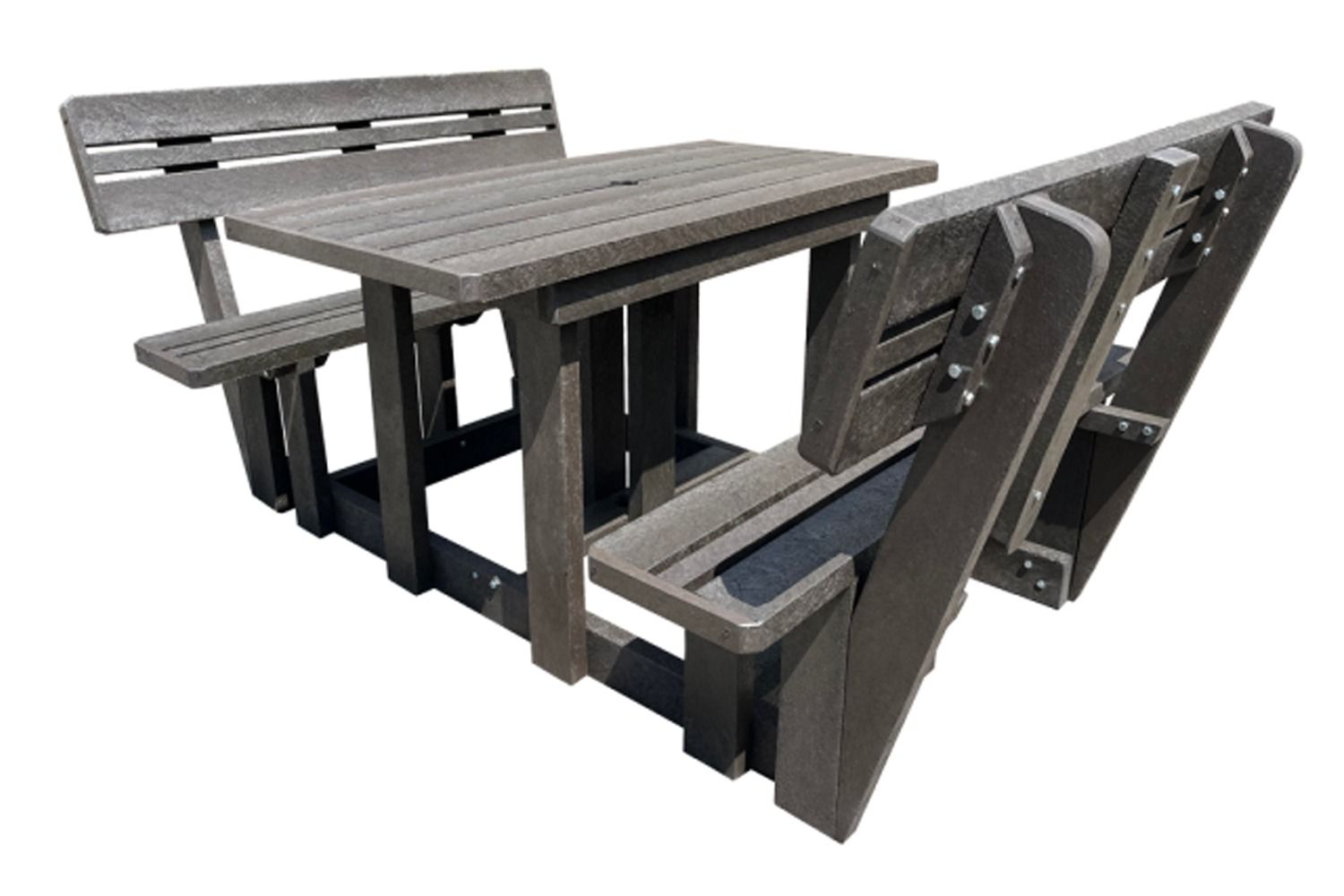 Recycled Plastic Picnic 3 piece set 10-Seater XXL Plus Backs (Beige Cushions)