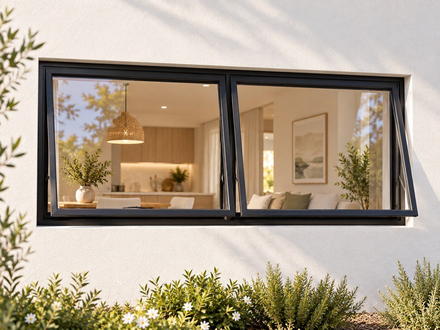 Kenzo Premium Top-Hung Aluminium Window - Black, 1200 600 mm, Two Side ...