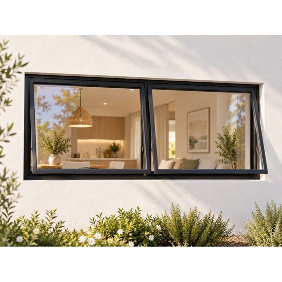 Kenzo Premium Top-Hung Aluminium Window - Black, 1200 600 mm, Two Side ...