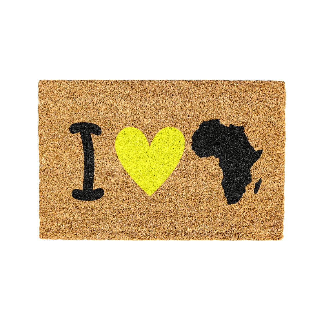 I love Africa Coir Doormat Design 700 x 400 mm