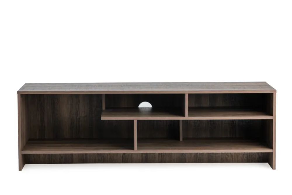 Multi-Level TV Stand – Brown Wooden Plasma Unit with Subwoofer Space & Storage Shelves