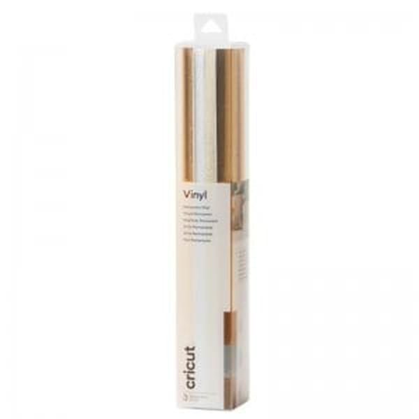 Cricut Premium Vinyl Permanent 30X60Cm 3-Sheet Sampler (Textured Metallic Precious Metals)