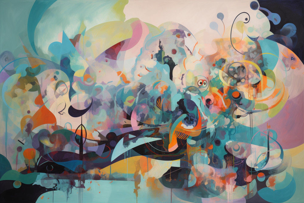 Canvas Wall Art - Vibrant Hues and Intersecting Lines - A1016 - [120 x 80 cm]