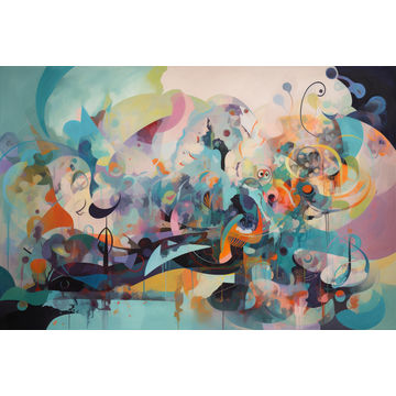 Canvas Wall Art - Vibrant Hues and Intersecting Lines - A1016 - [120 x 80 cm]