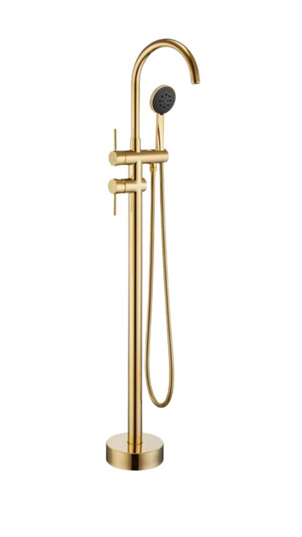 FLOOR MOUNTED BATH MIXER WITH HAND SHOWER CHROME