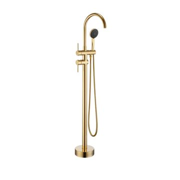 FLOOR MOUNTED BATH MIXER WITH HAND SHOWER CHROME