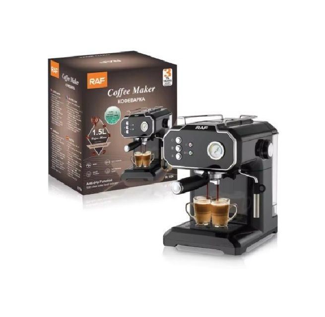RAF Black Automatic Coffee Maker 2 Cup Coffee Maker