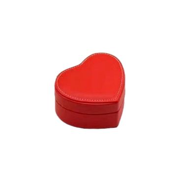 Mini Heart Shape Cute PU Jewelry Organizer Travel Jewelry Organizer-red