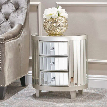 KC Furn-Luxury Oval Mirrored Pedestal