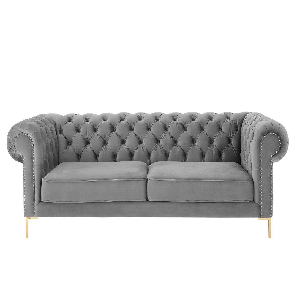 Odel Chesterfield Two Seater Sofa-Grey