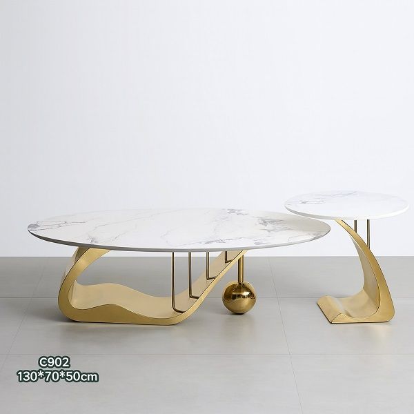 Prestige Home - Voilen Coffee Table and Side Table Set - Gold